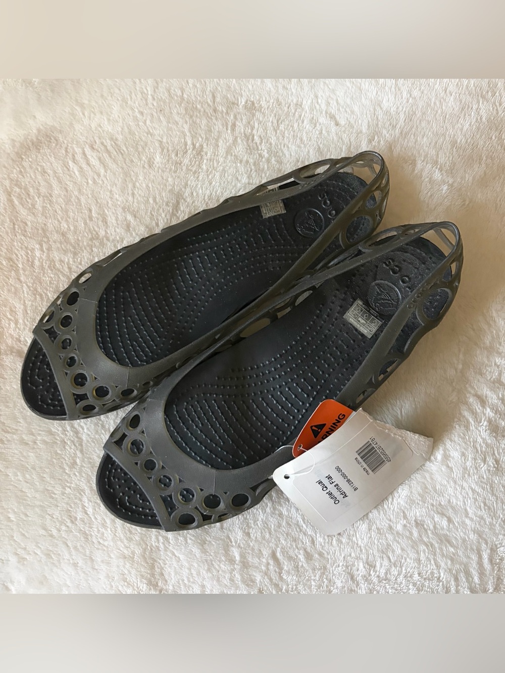 Crocs Adrina flat Women’s Brown Slip-On Jelly shoes Sz W 8 - Picture 4 of 6